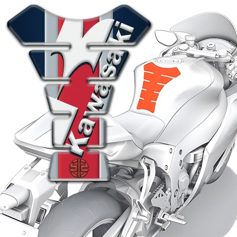 Kawasaki Tank Pad Motorbike Anti Slip Sticker Stylish Print 