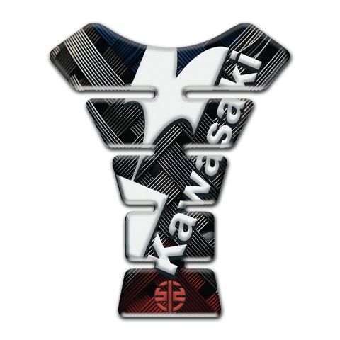 Kawasaki Tank Fuse Crossed Belts Effect with White Logo Design 