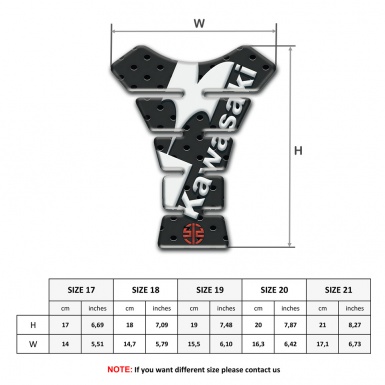 Kawasaki Tank Protector Perforated Background with White logo Design 