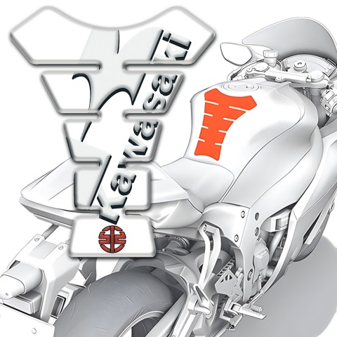 Kawasaki Tank Pad Protector Style White 