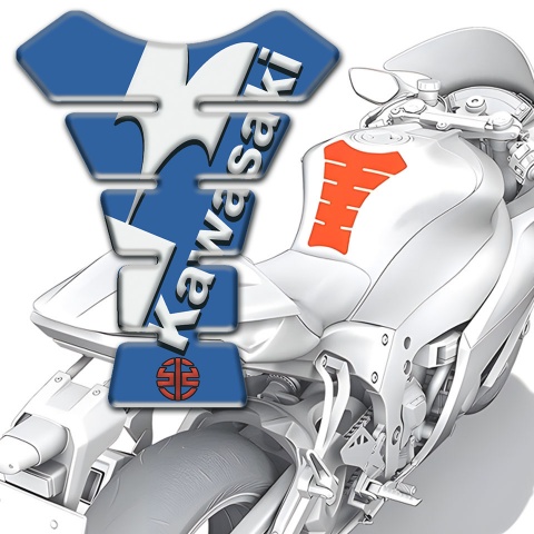Kawasaki Tank Pad Motorbike Style Blue 
