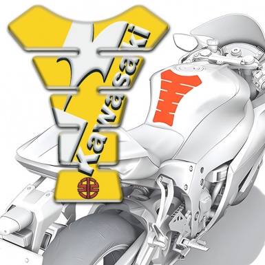 Kawasaki Tank Guard Pads Style Yellow