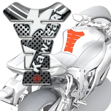 Kawasaki Tank Protector Premium Quality Model with White Diagonal Logo 