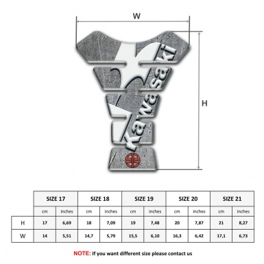 Kawasaki Tank Pad Motorbike Style Stone Effect 