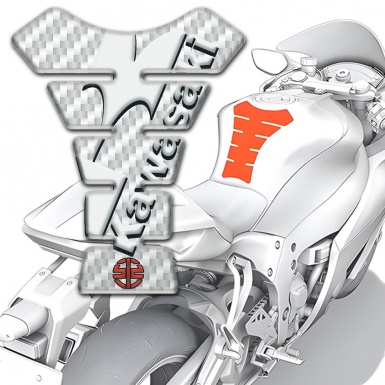 Kawasaki Tank Fuse Style White Carbon 