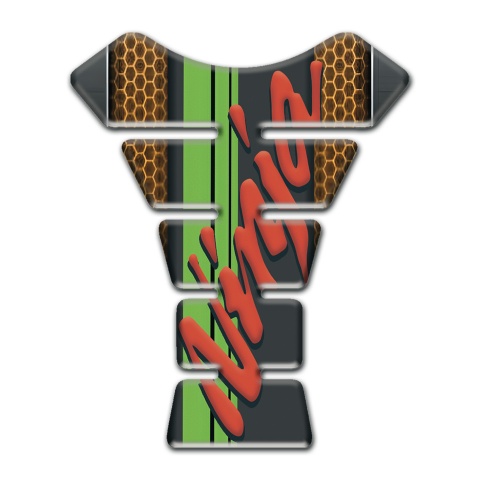 Kawasaki Tank Pad Motorbike Copper Honeycomb motive with Nija logo 