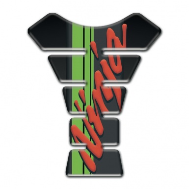 Kawasaki Tank Guard Pads Black Print with Green Tape andd Stylish Ninja Logo 