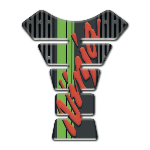Kawasaki Tank Pad Protector Gray Ornament background with Red Ninja Logo 