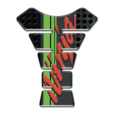 Kawasaki Tank Fuse Black Perforated Warp with Red Ninja Logo 