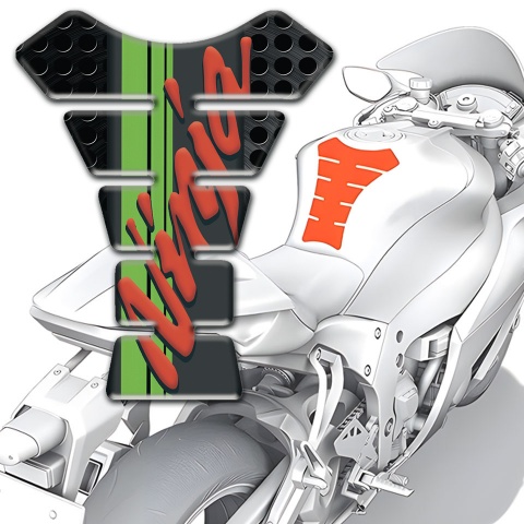 Kawasaki Tank Fuse Black Perforated Warp with Red Ninja Logo 