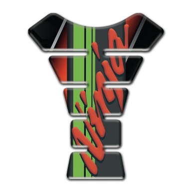 Kawasaki Tank Guard Pads Black Red base Decotation Red Ninja Logo 