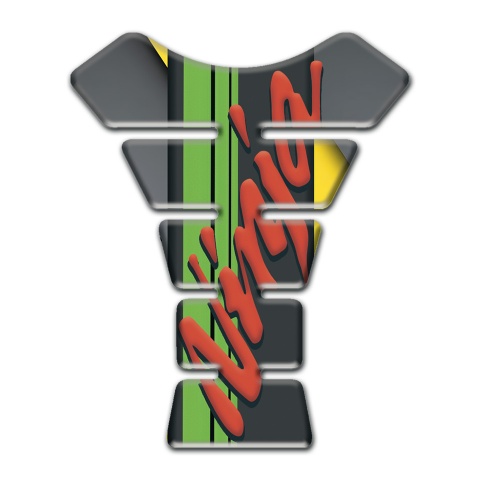 Kawasaki Tank Fuse Gray Yellow with Green Tape and Ninja Logo 