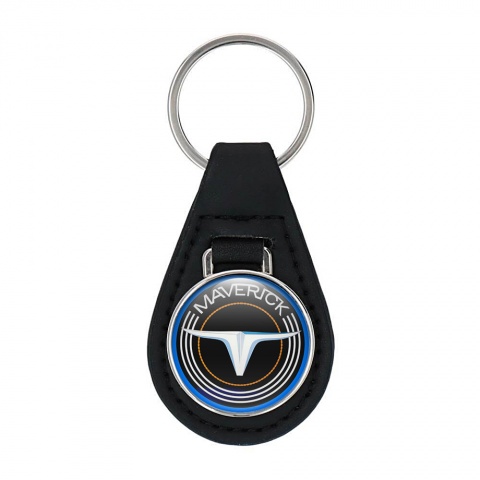 Ford Maverick Key Fob Leather Black Blue Lining Edition