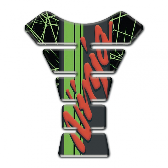 Kawasaki Tank Pad Motorbike Ninja Model Green Spider web Style 