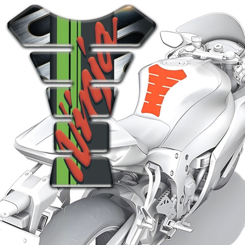 Kawasaki Tank Pad Motorbike Ninja Style Metal Element Base 