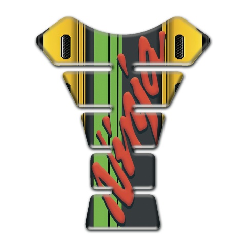 Kawasaki Tank Pad Protector Yellow Motif base Ninja Logo Style 