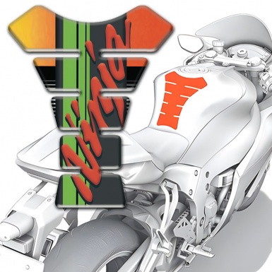 Kawasaki Tank Pad Motorbike Yellow Orange Colors Base Ninja Model 