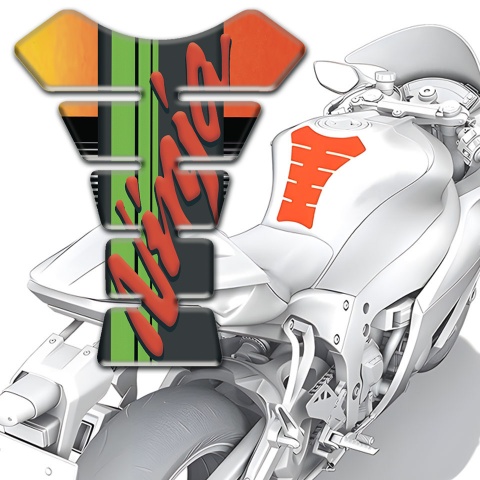Kawasaki Tank Pad Motorbike Yellow Orange Colors Base Ninja Model 