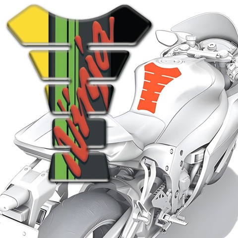 Kawasaki Tank Protector Yellow Black Halves background Ninja Model 