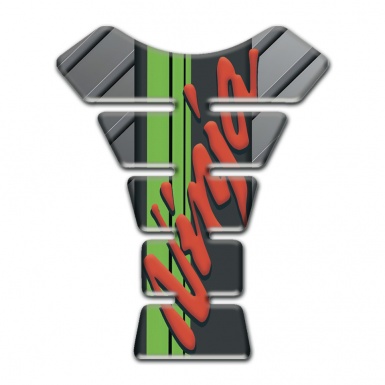 Kawasaki Tank Fuse Gray Base with Green Tape and Red Ninja Logo 