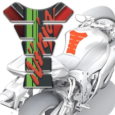 Kawasaki Tank Protector Ninja Redv Logo with Green Tape panel 