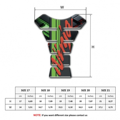 Kawasaki Tank Pad Motorbike Ninja Model with Green Diamond effect Base 