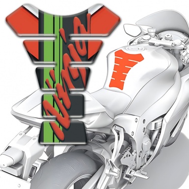 Kawasaki Tank Guard Pads Ninja Logo with red Motive Background 