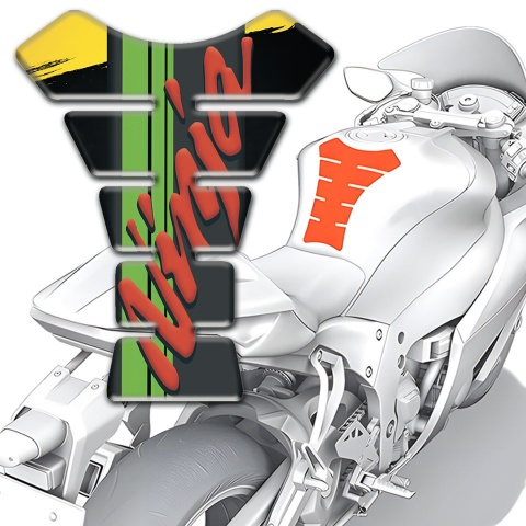 Kawasaki Tank Fuse Ninja Logo with Yellow Black Painting Decoration 