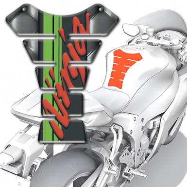 Kawasaki Tank Pad Motorbike Ninja Version Gray Leather Base 