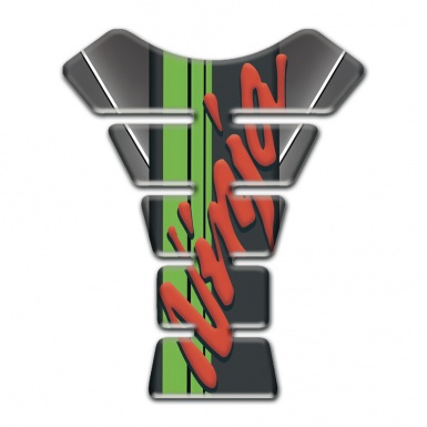 Kawasaki Tank Guard Pads Gray Base with White Stripe Design 