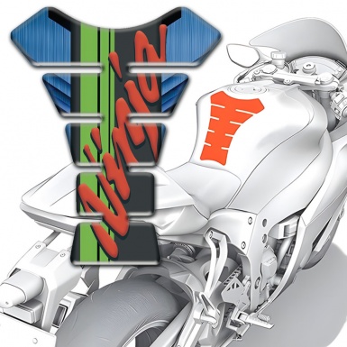 Kawasaki Tank Pad Motorbike Ninja Version navy Blue Base 