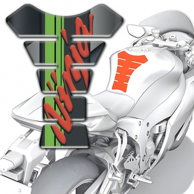 Kawasaki Tank Pad Protector Ninja Style Gray Diagonal Band Base 