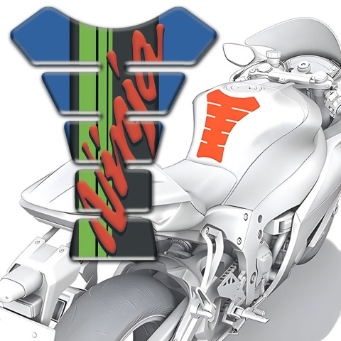 Kawasaki Tank Guard Pads Ninja Model Blue Print Base 