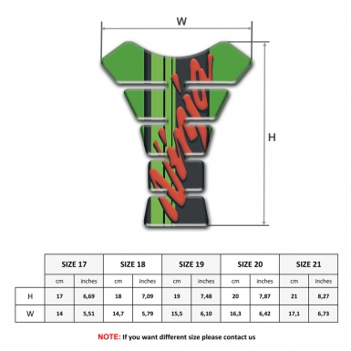 Kawasaki Tank Pad Motorbike Ninja Miodel Green Print Base 