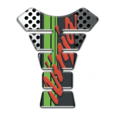 Kawasaki Tank Pad Motorbike Ninja Model White Gray Perforated Background 