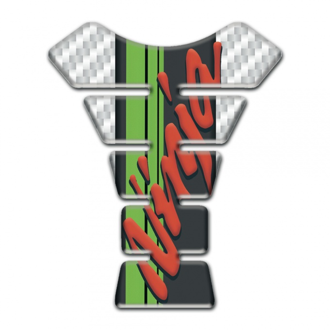 Kawasaki Tank Guard Pads Ninja Model White Carbon Print 