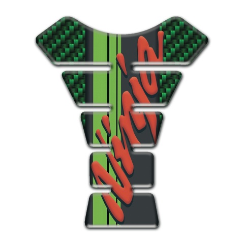 Kawasaki Tank Pad Protector Ninja Style Green Carbon Print 