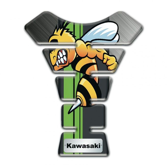 Kawasaki Tank Pad Motorbike Matte Background with Anime Logo Style 