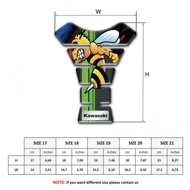 Kawasaki Tank Guard Pads Black with Blue Red Patterns Base And Anime Logo 