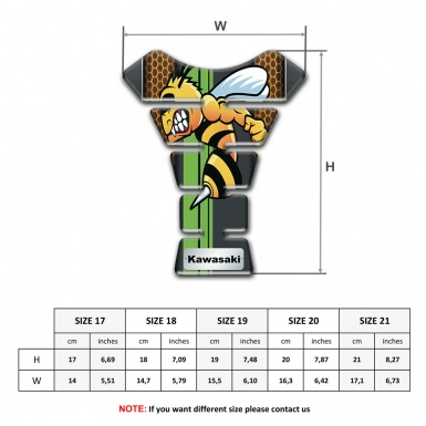 Kawasaki Tank Pad Protector Gray with Honeycomb Base Anime Logo Style 