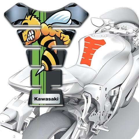 Kawasaki Tank Protector Torn Base Effect with Anime Logo Style 