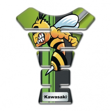 Kawasaki Tank Pad Motorbike Fresh Green Motive Base Anime Logo 