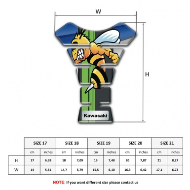 Kawasaki Tank Protector Blue Gray Base Cartoon Logo 