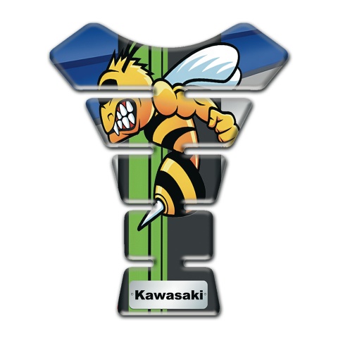 Kawasaki Tank Protector Blue Gray Base Cartoon Logo 