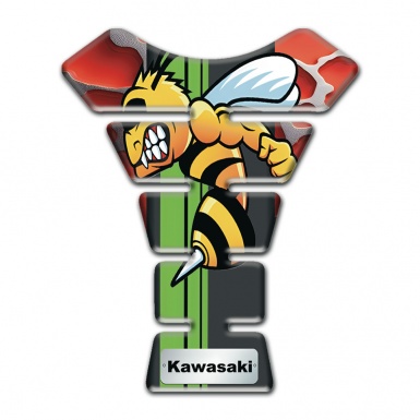 Kawasaki Tank Guard Pads Red Parts Base Cartoon Logo 