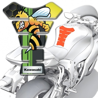 Kawasaki Tank Pad Motorbike Silicone Sticker with Cartoon Logo Style 