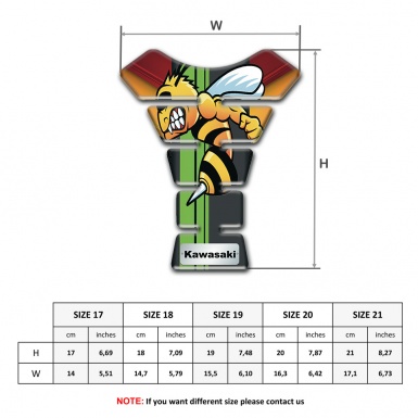 Kawasaki Tank Pad Motorbike Fire Base VColors with Cartoon Logo 