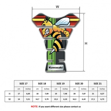 Kawasaki Tank Fuse Colorful Base wiith Cartoon Logo 