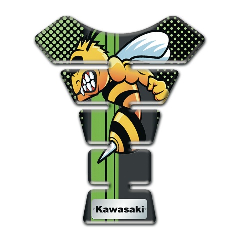 Kawasaki Tank Protector Green Dots Background with Cartoon Logo Design 