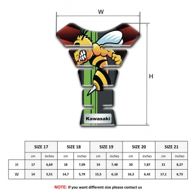 Kawasaki Tank Guard Pads Mixed Red Black base Cartoon Logo Design